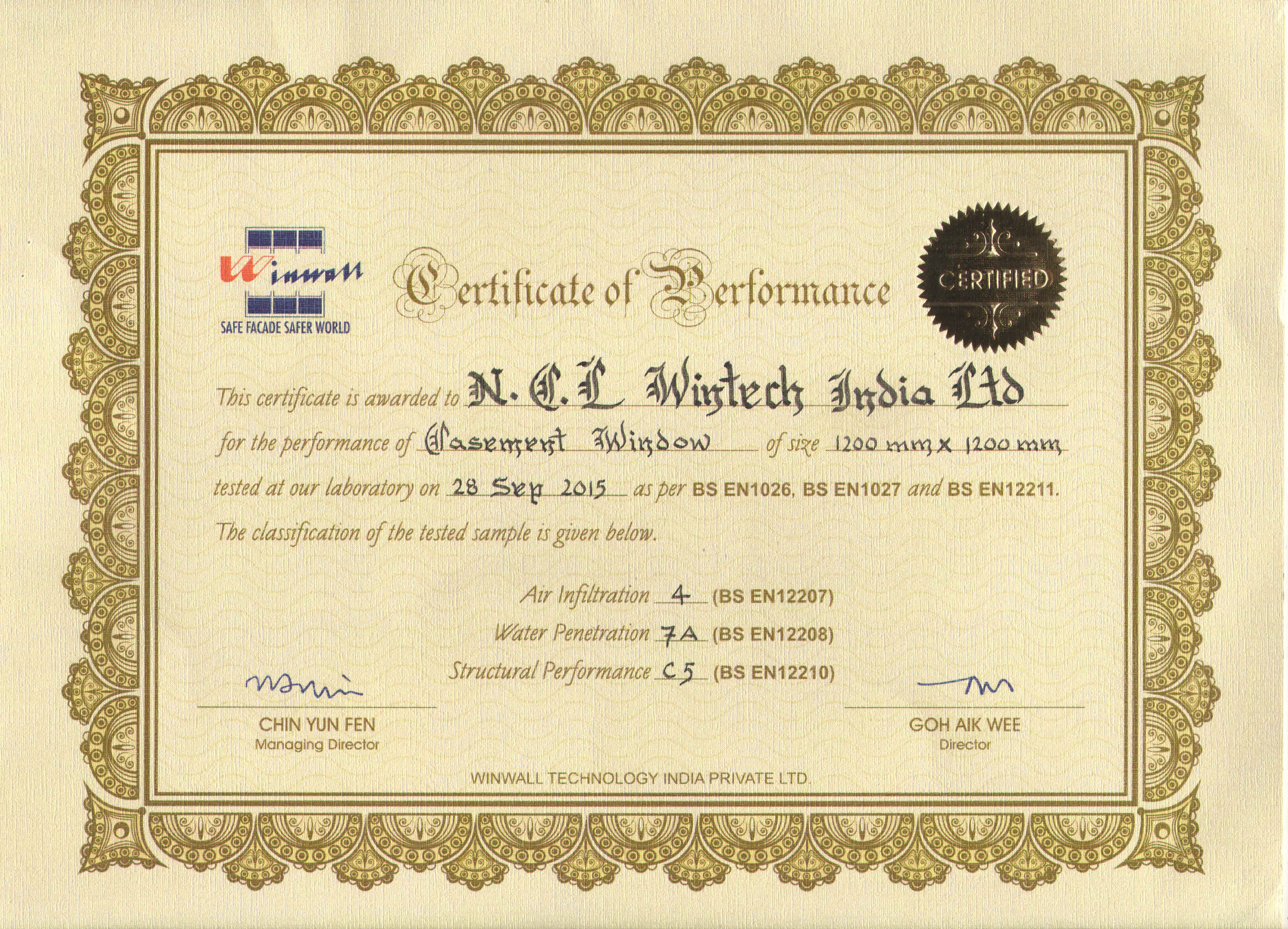 Lesso SRIRAM Certificate